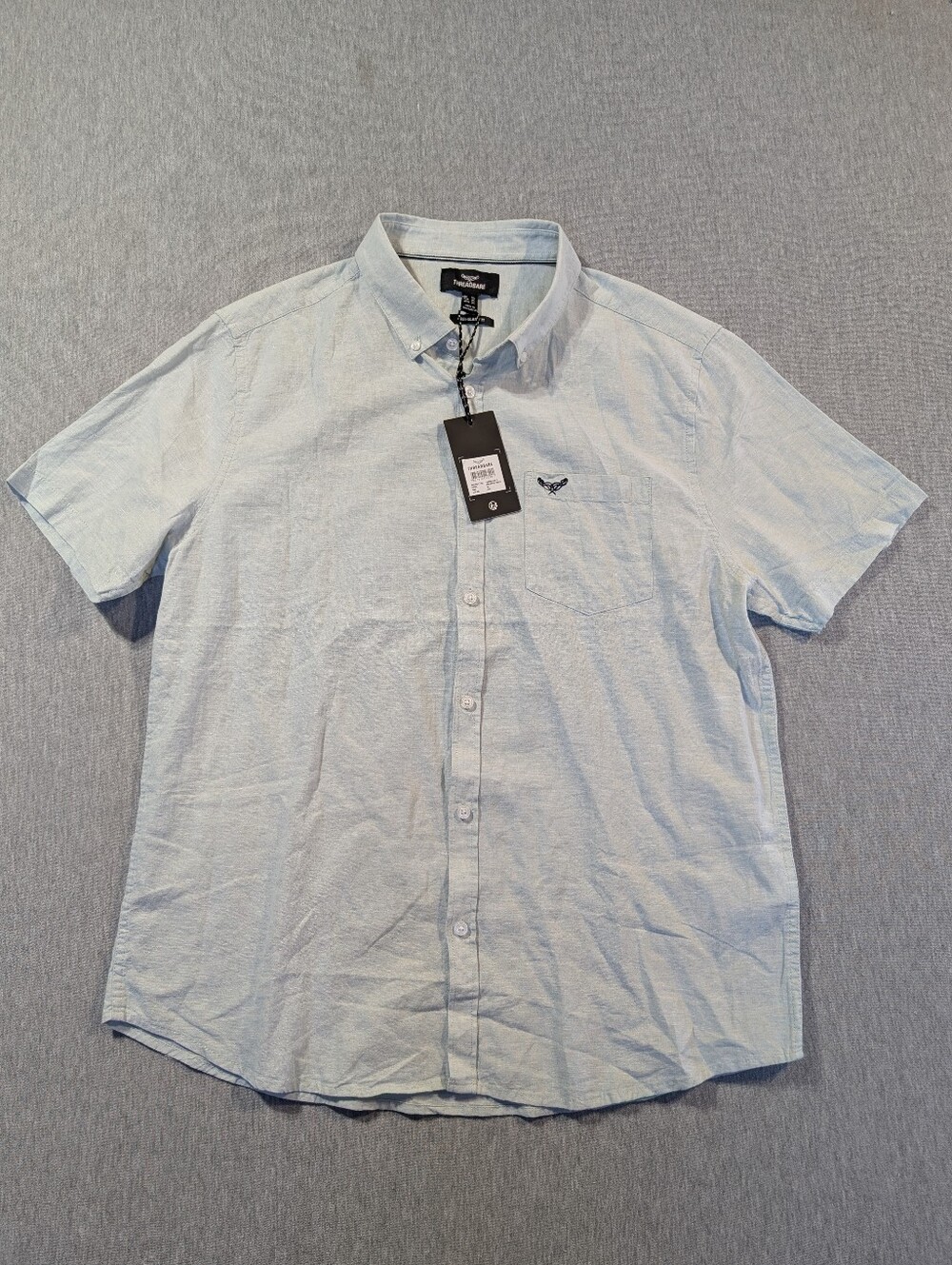 Threadbare Linen Blend Button Shirt Men's XL Sage Green Regular Fit